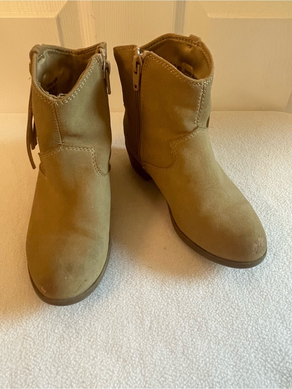 Sonoma Tan Suede Ankle Booties with Side Zip